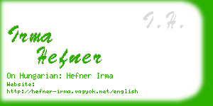 irma hefner business card